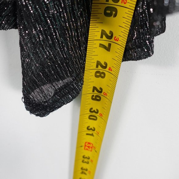 Black Tunic Top Women Size Small Cardigan Blouse Flowy Cocktail Bedazzle Sparkle - Picture 5 of 9